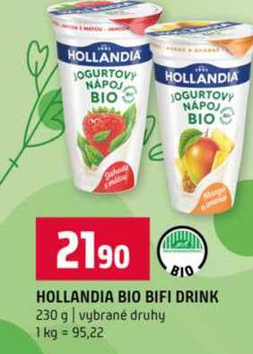 HOLLANDIA BIO BIFI DRINK 230 g vybrané druhy