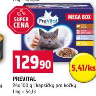 PREVITAL 24x 100 g kapsičky pro kočky