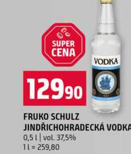 FRUKO SCHULZ VODKA JINDŘICHOHRADECKÁ VODKA 0,5l vol. 37,5%