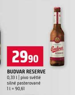 BUDVAR RESERVE 0,33l pivo světlé silné pasterované  