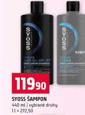 SYOSS ŠAMPON 440 ml vybrané druhy  