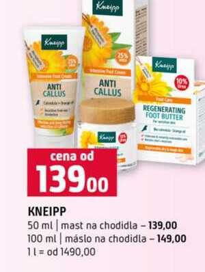 KNEIPP 50 ml mast na chodidla 100 ml máslo na chodidla  