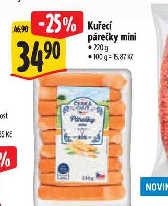   Kuřecí párečky mini   220 g 