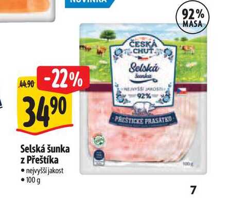  Selská šunka z Přeštíka  100 g