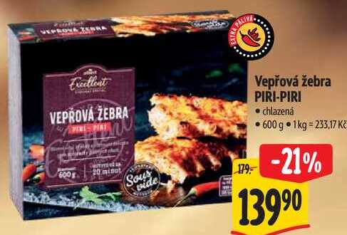 Vepřová žebra PIRI-PIRI, 600 g