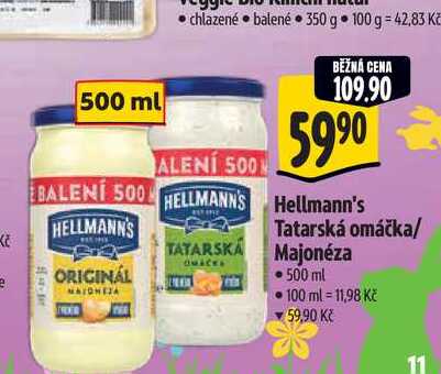   Hellmann's Tatarská omáčka/ Majonéza 500 ml 