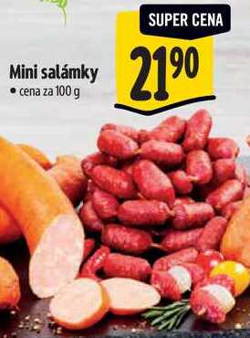 Mini salámky, cena za 100 g 