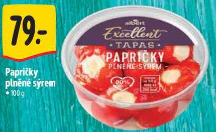 Papričky plněné sýrem, 100 g