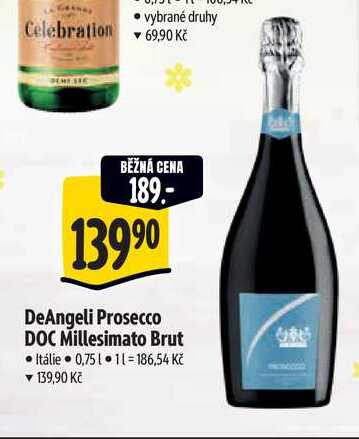  DeAngeli Prosecco DOC Millesimato Brut  0,75 l