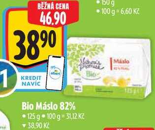 Bio Máslo 82%, 125 g v akci