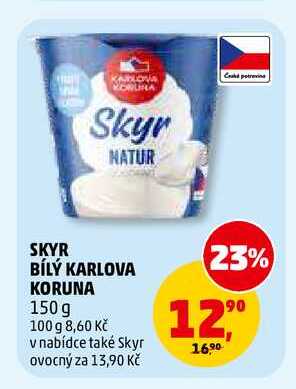 SKYR BÍLÝ KARLOVA KORUNA, 150 g 