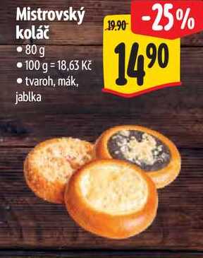 Mistrovský koláč, 80 g