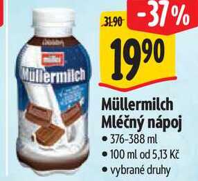 Müllermilch Mléčný nápoj, 376-388 ml 