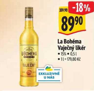 La Bohéma Vaječný likér 15%, 0,5 l