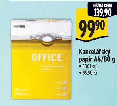 Kancelářský papír A4/80 g, 500 listů 