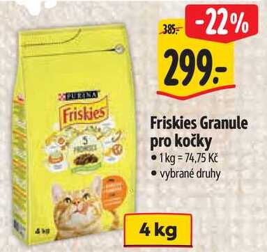 Friskies Granule pro kočky, 4 kg