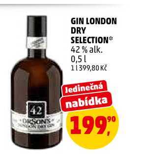GIN LONDON DRY SELECTION, 0,5 l