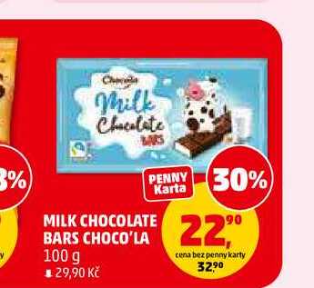 MILK CHOCOLATE BARS CHOCO'LA, 100 g