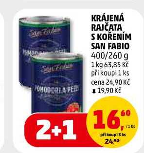 KRÁJENÁ RAJČATA S KOŘENÍM SAN FABIO, 400 g