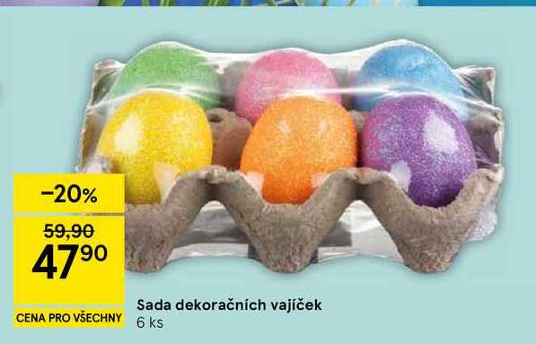 Sada dekoračních vajíček, 6 ks 