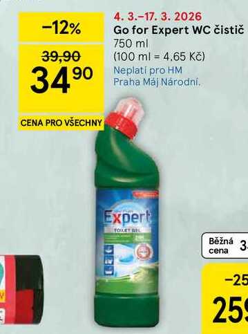 Go for Expert WC čistič, 750 ml  