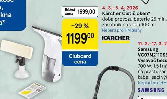 Kärcher Čistič oken, doba provozu baterie 25 min, zásobník na vodu 100 ml  