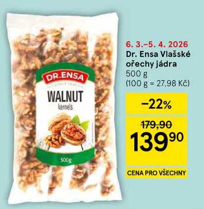 Dr. Ensa Vlašské ořechy jádra, 500 g 