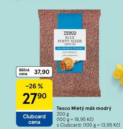 Tesco Mletý mák modrý, 200 g 