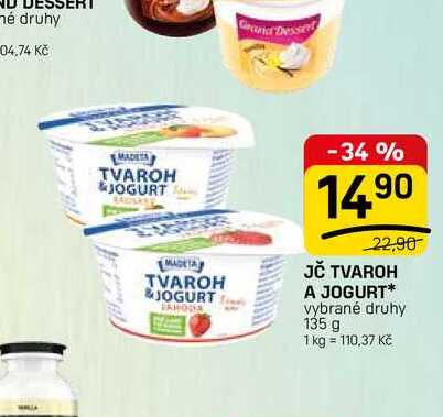 JČ TVAROH A JOGURT vybrané druhy 135 g 
