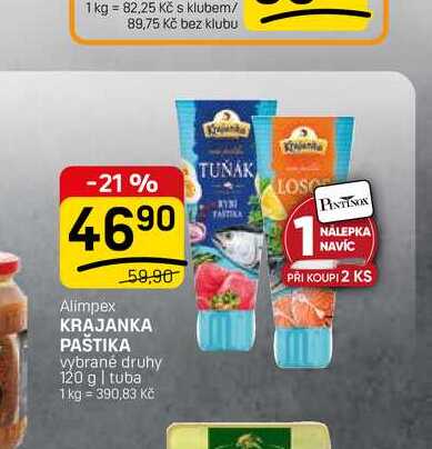 KRAJANKA PAŠTIKA vybrané druhy 120 g | tuba 