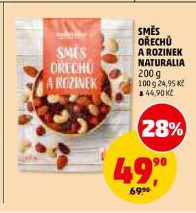 SMĚS OŘECHŮ A ROZINEK NATURALIA, 200 g