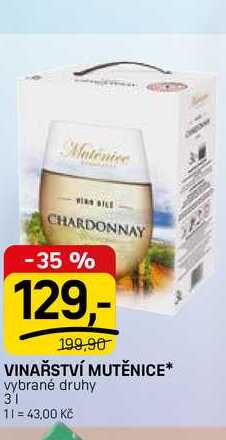 VINAŘSTVÍ MUTĚNICE vybrané druhy 3l