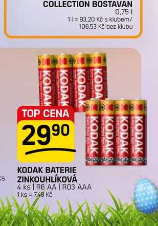 KODAK BATERIE ES ZINKOUHLÍKOVÁ 4 ks 
