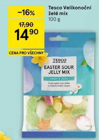 Tesco Velikonoční želé mix, 100 g