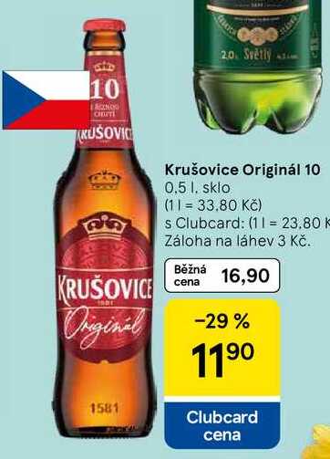 Krušovice Originál 10, 0.5 l, sklo 