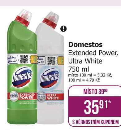 Domestos Extended Power, Ultra White 750 ml 