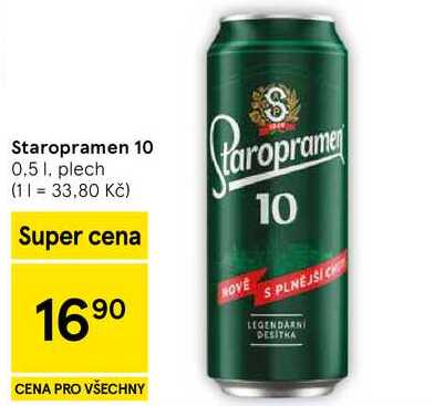 Staropramen 10, 0,5 l, plech  