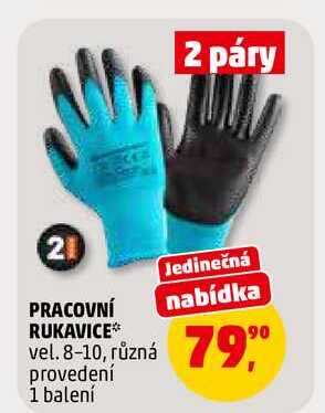 PRACOVNÍ RUKAVICE, 1 balení 