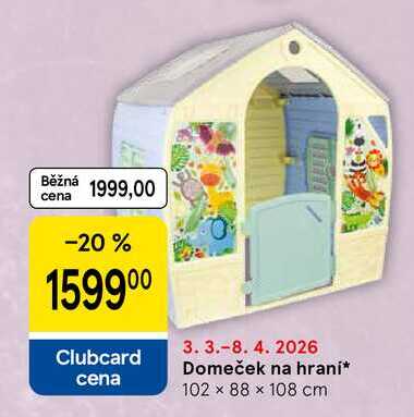 Domeček na hraní, 102 x 88 x 108 cm 