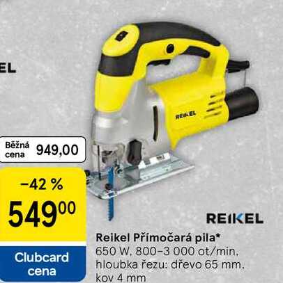 Reikel Přímočará pila, 650 W, 800-3 000 ot/min. hloubka řezu: dřevo 65 mm. kov 4 mm 