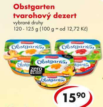 Obstgarten tvarohový dezert vybrané druhy, 120-125 g 