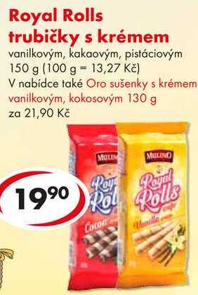Royal Rolls trubičky s krémem, 150 g