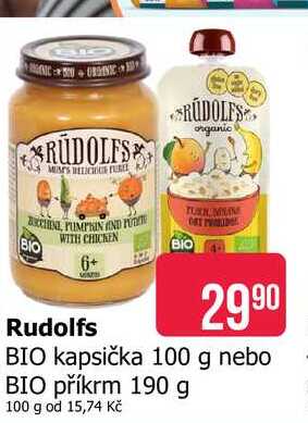 Rudolfs BIO kapsička 100 g nebo BIO příkrm 190 g 