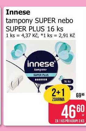 Innese tampony SUPER nebo SUPER PLUS 16 ks 