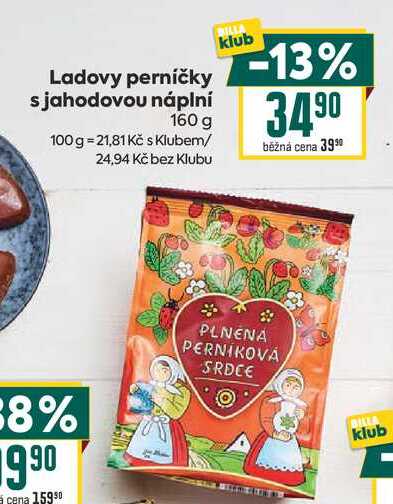 Ladovy perníčky s jahodovou náplní 160 g 