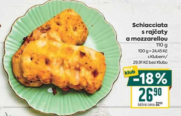 Schiacciata s rajčaty a mozzarellou 110 g