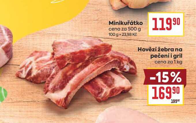 Hovězí žebra na pečení i gril cena za 1 kg