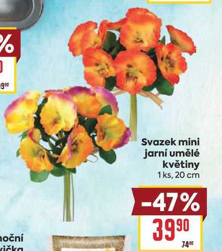 Svazek mini jarní umělé květiny 1 ks, 20 cm 