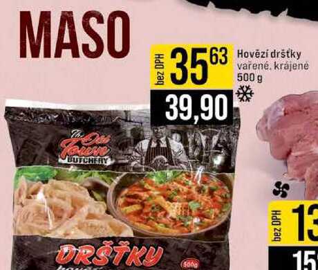 Hovězí dršťky vařené, krájené 500 g  