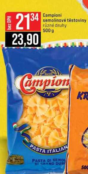 Campioni semolinové těstoviny různé druhy 500 g 